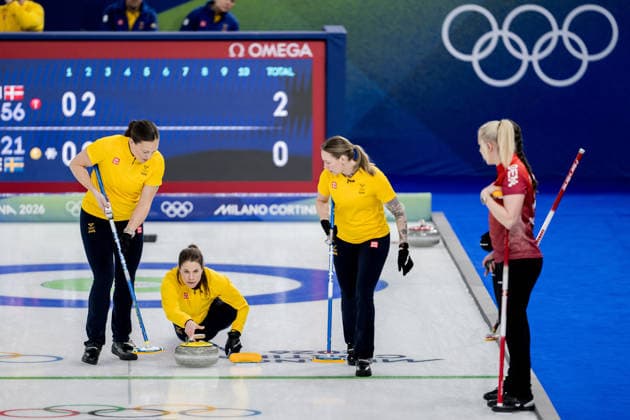 260213 Anna Hasselborg, Agnes Knochenhauer and Sofia Scharback of Sweden compete in a women s round robin curling match between Denmark and Sweden during day 7 of the 2026 Winter Olympics on February 13, 2026 in Cortina. Photo: Joel Marklund BILDBYRAN kod JM JM0791 bbeng curling Olympic Games, Olympische Spiele, Olympia, OS olympics winter olympics os ol olympiska spel vinter-os olympiske leker milano cortina 2026 milan cortina 2026 milano cortina 2026 olympic games milano cortina 2026 winter olympic games milano cortina-os milano cortina-ol vinter-ol dam sverige danmark *** 260213 Anna Hasselborg, Agnes Knochenhauer and Sofia Scharback of Sweden compete in a women s round robin curling match between Denmark and Sweden during day 7 of the 2026 Winter Olympics on February 13, 2026 in Cortina Photo Joel Marklund BILDBYRAN kod JM JM0791 bbeng curling olympic games olympics winter olympics os ol olympiska spel vinter os olympiske leker milano cortina 2026 milan cortina 2026 milano cortina 2026 olympic games milano cortina 2026 winter olympic games milano cortina os milano cortina ol vinter ol dam sverige danmark  Copyright: JOELxMARKLUND BB260213JM015