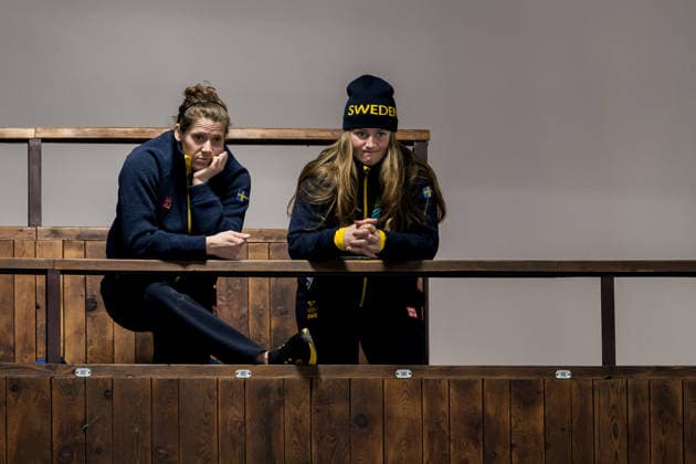 260213 Swedish Alpine skiers Sara Hector and Hanna Aronsson Elfman in the stands at a women s round robin curling match between Denmark and Sweden during day 7 of the 2026 Winter Olympics on February 13, 2026 in Cortina. Photo: Joel Marklund BILDBYRAN kod JM JM0791 bbeng curling Olympic Games, Olympische Spiele, Olympia, OS olympics winter olympics os ol olympiska spel vinter-os olympiske leker milano cortina 2026 milan cortina 2026 milano cortina 2026 olympic games milano cortina 2026 winter olympic games milano cortina-os milano cortina-ol vinter-ol dam sverige danmark sweden *** 260213 Swedish Alpine skiers Sara Hector and Hanna Aronsson Elfman in the stands at a women s round robin curling match between Denmark and Sweden during day 7 of the 2026 Winter Olympics on February 13, 2026 in Cortina Photo Joel Marklund BILDBYRAN kod JM JM0791 bbeng curling olympic games olympics winter olympics os ol olympiska spel vinter os olympiske leker milano cortina 2026 milan cortina 2026 milano cortina 2026 olympic games milano cortina 2026 winter olympic games milano cortina os milano cortina ol vinter ol dam sverige danmark sweden  Copyright: JOELxMARKLUND BB260213JM029