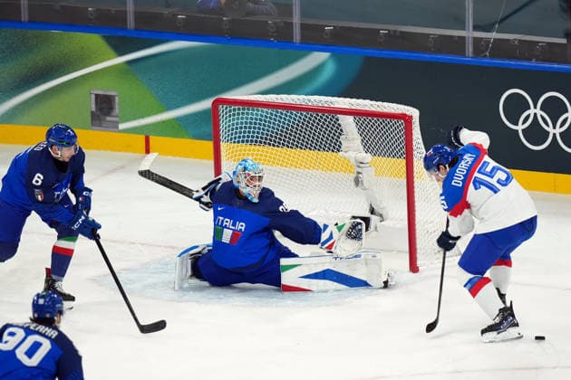Ice hockey, Eishockey Italy-Slovakia at the 2026 Winter Olympics, Milan, Italy, Thursday, Feb. 13, 2026. (Gian Mattia D Alberto LaPresse)  Copyright: xGianxMattiaxD Alberto LaPressex