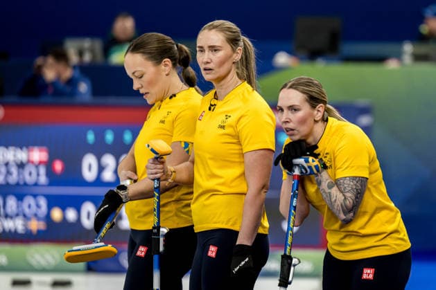 260213 Agnes Knochenhauer , Sara McManus and Sofia Scharback of Sweden compete in a women s round robin curling match between Denmark and Sweden during day 7 of the 2026 Winter Olympics on February 13, 2026 in Cortina. Photo: Joel Marklund BILDBYRAN kod JM JM0791 bbeng curling Olympic Games, Olympische Spiele, Olympia, OS olympics winter olympics os ol olympiska spel vinter-os olympiske leker milano cortina 2026 milan cortina 2026 milano cortina 2026 olympic games milano cortina 2026 winter olympic games milano cortina-os milano cortina-ol vinter-ol dam sverige danmark depp *** 260213 Agnes Knochenhauer , Sara McManus and Sofia Scharback of Sweden compete in a women s round robin curling match between Denmark and Sweden during day 7 of the 2026 Winter Olympics on February 13, 2026 in Cortina Photo Joel Marklund BILDBYRAN kod JM JM0791 bbeng curling olympic games olympics winter olympics os ol olympiska spel vinter os olympiske leker milano cortina 2026 milan cortina 2026 milano cortina 2026 olympic games milano cortina 2026 winter olympic games milano cortina os milano cortina ol vinter ol dam sverige danmark depp  Copyright: JOELxMARKLUND BB260213JM037