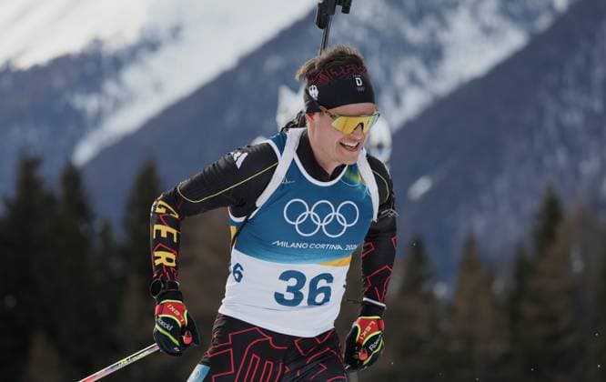 Philipp HORN (GER, SV Eintracht Frankenhain). Biathlon, 10 km Sprint der Maenner. Olympische Winterspiele 2026. 13.2.2026, in Antholz Biathlon Arena. Quelle Copyright Credit : Oryk HAIST *** Philipp HORN GER, SV Eintracht Frankenhain Biathlon, Mens 10 km Sprint Olympic Winter Games 2026 13 2 2026, in Antholz Biathlon Arena Source Copyright Credit Oryk HAIST xOLY-BI-BTH04x