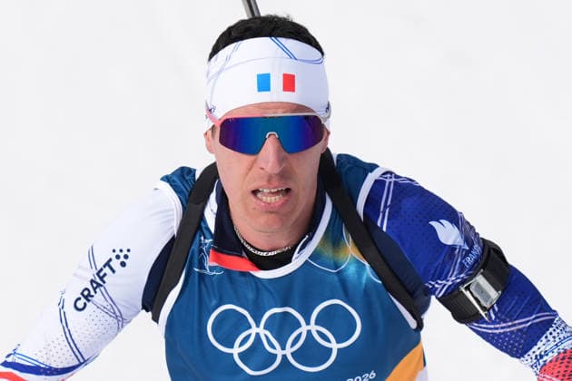 France s Quentin Fillon Maillet during the men s 10-kilometer sprint biathlon race at the Milano Cortina 2026 Winter Olympics, in Anterselva (Italy) February 13, 2026 (Photo Davide Spada LaPresse)  Copyright: xDavidexSpada LaPressex