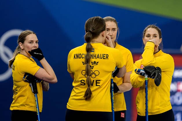 260213 Sofia Scharback, Agnes Knochenhauer , Sara McManus and Anna Hasselborg of Sweden compete in a women s round robin curling match between Denmark and Sweden during day 7 of the 2026 Winter Olympics on February 13, 2026 in Cortina. Photo: Joel Marklund BILDBYRAN kod JM JM0791 bbeng curling Olympic Games, Olympische Spiele, Olympia, OS olympics winter olympics os ol olympiska spel vinter-os olympiske leker milano cortina 2026 milan cortina 2026 milano cortina 2026 olympic games milano cortina 2026 winter olympic games milano cortina-os milano cortina-ol vinter-ol dam sverige danmark depp *** 260213 Sofia Scharback, Agnes Knochenhauer , Sara McManus and Anna Hasselborg of Sweden compete in a women s round robin curling match between Denmark and Sweden during day 7 of the 2026 Winter Olympics on February 13, 2026 in Cortina Photo Joel Marklund BILDBYRAN code JM JM0791 bbeng curling olympic games olympics winter olympics os ol olympiska spel vinter os olympiske leker milano cortina 2026 milan cortina 2026 milano cortina 2026 olympic games milano cortina 2026 winter olympic games milano cortina os milano cortina ol vinter ol dam sverige danmark depp  Copyright: JOELxMARKLUND BB260213JM071