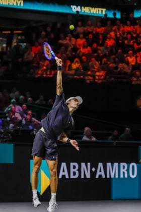 Alex de Minaur in action against Botic van de Zandschulp ABN AMRO Open, Day 5, Day Five, ABN AMRO Open, Rotterdam Ahoy, February 13, 2026, Rotterdam, Netherlands.