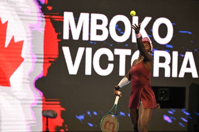 Qatar TotalEnergies Open 2026 - Day Six DOHA, QATAR FEBRUARY 13: Victoria Mboko of Canada durin g a warm up ahead of her match against Jelena Ostapenko of Latvia in the semifinal on Day Six of the Qatar TotalEnergies Open, part of the Hologic WTA, Tennis Damen Tour, at the Khalifa International Tennis and Squash Complex on February 13, 2026 in Doha, Qatar. Doha Qatar  Copyright: xArturxWidakx originalFilename:widak-qatartot260213_npN9P.jpg