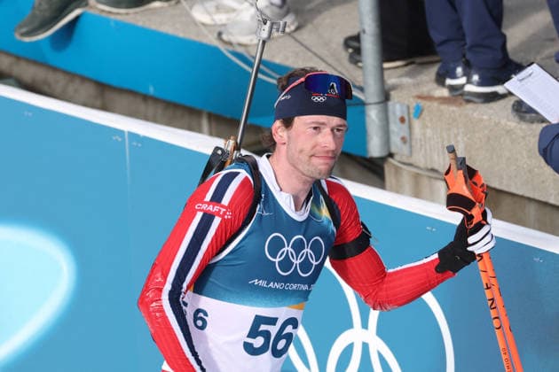 GIOCHI OLIMPICI - Olimpiadi Invernali Milano-Cortina 2026 - Biathlon Men s 10km Sprint Sturla Holm Laegreid (NOR) during the Olympic Winter games, Winterspiele,Spiele, Summer games Milano-Cortina 2026, Biathlon Men s 10km Sprint on February 13, 2026 at Anterselva Biathlon Arena in Anterselva Cortina D Ampezzo Italy  Copyright: xIPAxSport ABACAx