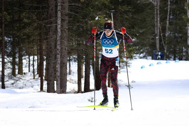 Antholz, Italien 13. Februar 2026: Biathlon Sprint Männer 10 km - Olympia 2026 Im Bild: Philipp Nawrath (GER) Anterselva Biathlon Arena *** Antholz, Italy 13 February 2026 Biathlon Sprint Men 10 km Olympia 2026 In the picture Philipp Nawrath GER Anterselva Biathlon Arena Copyright: xFotostandx xHettichx