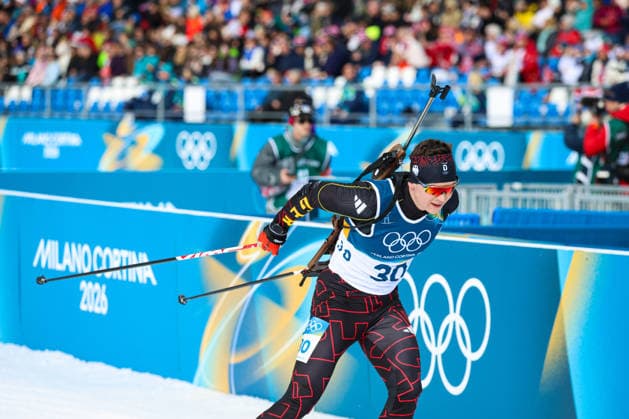Antholz, Italien 13. Februar 2026: Biathlon Sprint Männer 10 km - Olympia 2026 Im Bild: Justus Strelow (GER) Anterselva Biathlon Arena *** Antholz, Italy 13 February 2026 Biathlon Sprint Men 10 km Olympia 2026 In the picture Justus Strelow GER Anterselva Biathlon Arena Copyright: xFotostandx xHettichx