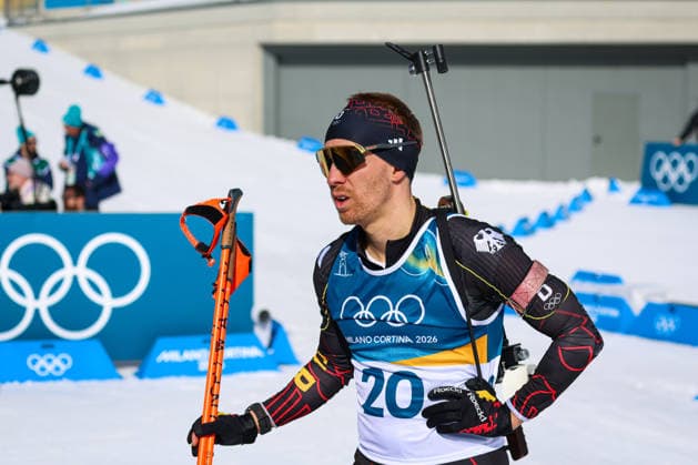 Antholz, Italien 13. Februar 2026: Biathlon Sprint Männer 10 km - Olympia 2026 Im Bild: David Zobel (GER) Anterselva Biathlon Arena *** Antholz, Italy 13 February 2026 Biathlon Sprint Men 10 km Olympia 2026 In the picture David Zobel GER Anterselva Biathlon Arena Copyright: xFotostandx xHettichx