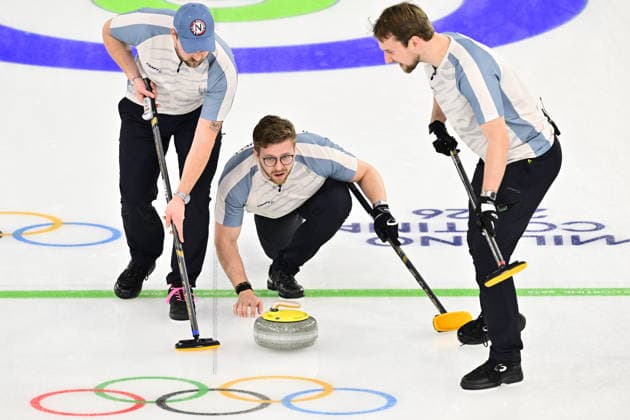 CORTINA, ITALY 20260213 Norway players during the men s group stage match between the Czech Republic and Norway in the Olympic curling in Cortina. *** The image is included in the SPORTS PACKAGE. For others PAYMENT IMAGE ** CORTINA ITALY x10030x *** CORTINA, ITALY 20260213 Norway players during the men s group stage match between the Czech Republic and Norway in the Olympic curling in Cortina The image is included in the SPORTS PACKAGE For others PAYMENT IMAGE CORTINA ITALY x10030x  Copyright: xJonasxEkströmer TTx 2026 MEN S CURLING OLYMPICS CZECH REPUBLIC-NORWAY