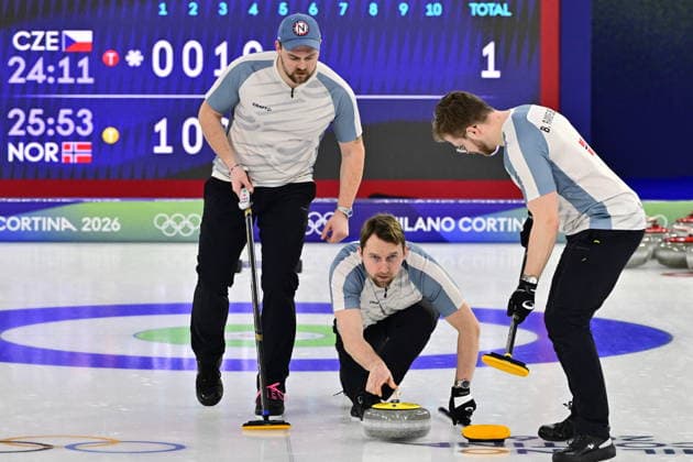 CORTINA, ITALY 20260213 Norway players during the men s group stage match between the Czech Republic and Norway in the Olympic curling in Cortina. *** The image is included in the SPORTS PACKAGE. For others PAYMENT IMAGE ** CORTINA ITALY x10030x *** CORTINA, ITALY 20260213 Norway players during the men s group stage match between the Czech Republic and Norway in the Olympic curling in Cortina The image is included in the SPORTS PACKAGE For others PAYMENT IMAGE CORTINA ITALY x10030x  Copyright: xJonasxEkströmer TTx 2026 MEN S CURLING OLYMPICS CZECH REPUBLIC-NORWAY