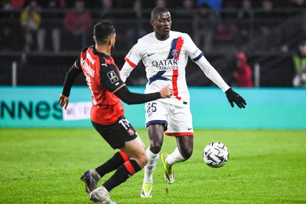 FOOTBALL : Stade Rennais vs Paris SG - Ligue 1 - JournÃ e 22 - 13 02 2026 Nuno Mendes (Paris SG) RennesFrance  Copyright: xBaptistexAutissierx