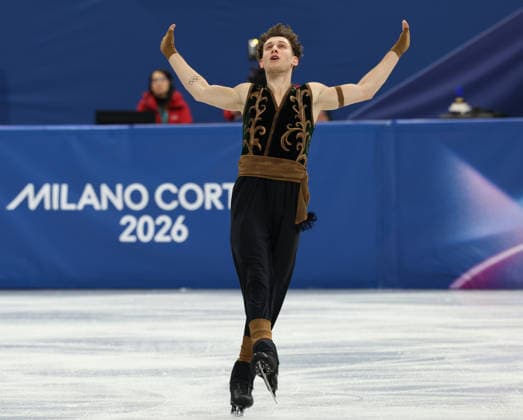 February 13, 2026, Milan, Lombardy, Italy: LUKAS BRITSCHGI of Switzerland skates his Free Skating program in the Men Single Skating of the Figure skating, Eiskunstlauf at the Milano Cortina 2026 Winter Olympic Games, Olympische Spiele, Olympia, OS Olympics 2026: Milano Cortina: Figure Skating Men Single Skating  - ZUMAc179 20260213_oly_c179_191 Copyright: xMickaelxChavetx