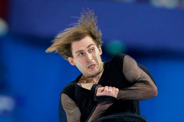 Nika Egadze of Georgia performs his routine during the Men s Single Figure skating, Eiskunstlauf Final at the Milano Figure Skating Arena in Milan, Italy on Friday, February 13, 2026. Egadze scored a 260.27.  OLY20260213413 RICHARDxELLIS