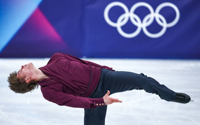 ITALY, MILAN - FEBRUARY 13, 2026: Figure skater Deniss Vasiljevs of Latvia performs during the men s free skating event at the 2026 Winter Olympic Games, Olympische Spiele, Olympia, OS at Milano Ice Skating Arena. Mikhail Tereshchenko TASS  88654043