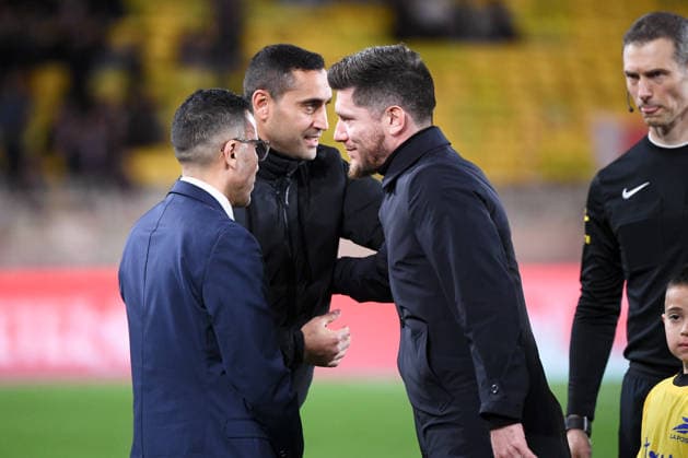 AS Monaco v FC Nantes - Ligue 1 McDonald s 2025 2026 Sebastien POCOGNOLI (Entraineur Monaco ASM) - Ahmed KANTARI (Entraineur Nantes FCN) during the Ligue 1 McDonald s match between Monaco and Nantes at Stade Louis II on February 13, 2026 in Monaco, Monaco. Monaco Monaco  Copyright: xFEPx 776348284