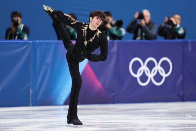Winter Olympics - Men s Singles Free Skating Adam Hagara of Slovakia competes in the Men s Singles Free Figure skating, Eiskunstlauf event on day seven of the Milano Cortina 2026 Winter Olympic Games, Olympische Spiele, Olympia, OS at Milano Ice Skating Arena on February 13, 2026 in Milan, Italy. Photo by Alexis Jumeau ABACAPRESS.COM Milan Italy  Copyright: xJumeauxAlexis ABACAx