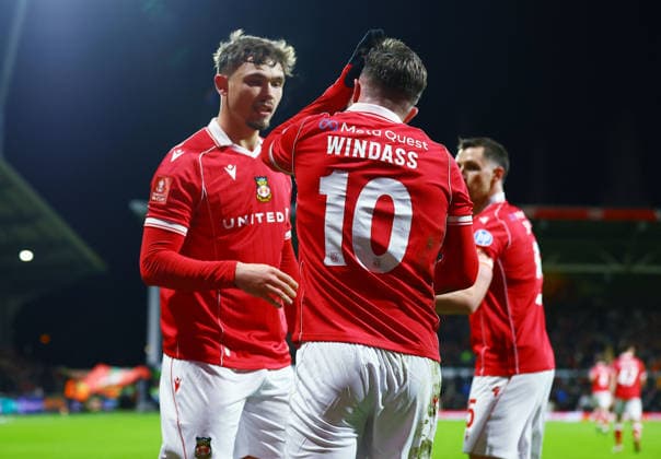 Josh Windass of Wrexham after scoring the opening goal Wrexham v Ipswich Town, Emirates FA Cup, Fourth Round, Football, SToK Cae Ras, Wrexham, UK - 13 Feb 2026Wrexham SToK Cae Ras United Kingdom EDITORIAL USE ONLY No use with unauthorised audio, video, data, fixture lists, club league logos or live services. Online in-match use limited to 120 images, no video emulation. No use in betting, games or single club league player publications. Copyright: xMattxWest Shutterstockx 16593547ad
