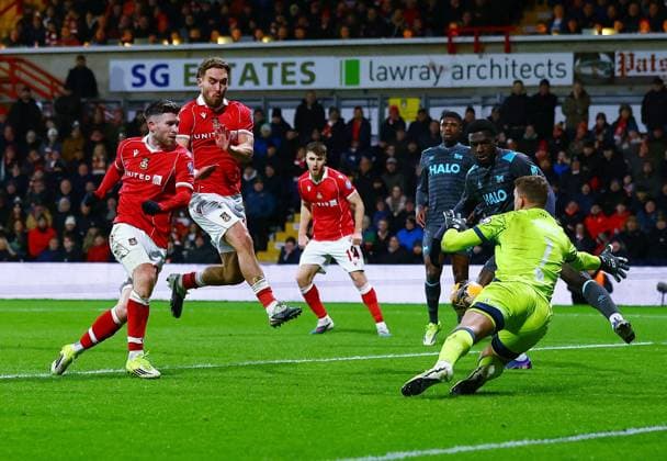 Josh Windass of Wrexham scores the opening goal Wrexham v Ipswich Town, Emirates FA Cup, Fourth Round, Football, SToK Cae Ras, Wrexham, UK - 13 Feb 2026Wrexham SToK Cae Ras United Kingdom EDITORIAL USE ONLY No use with unauthorised audio, video, data, fixture lists, club league logos or live services. Online in-match use limited to 120 images, no video emulation. No use in betting, games or single club league player publications. Copyright: xMattxWest Shutterstockx 16593547ag
