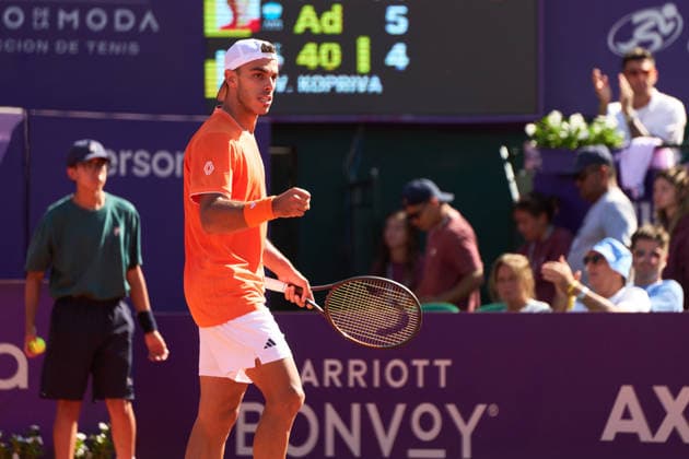 Francisco Cerundolo of Argentina celebrates a point against Vit Kopriva of Czechia at the quarter-finals match of Argentina Open at Buenos Aires Lawn Tennis Club on February 13, 2026 in Buenos Aires, Argentina. (Photo by Camilla Stolen, Imago) Buenos Aires Buenos Aires Copyright: xCamillaxStolenx L1108245