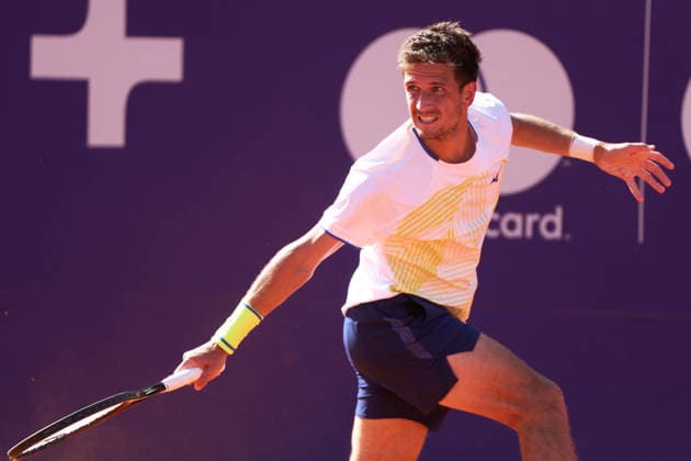 Vit Kopriva of Czechia reacts to a missed point against Francisco Cerundolo of Argentina during the quarter-finals match of Argentina Open at Buenos Aires Lawn Tennis Club on February 13, 2026 in Buenos Aires, Argentina. (Photo by Camilla Stolen, Imago) Buenos Aires Buenos Aires Copyright: xCamillaxStolenx L1108169