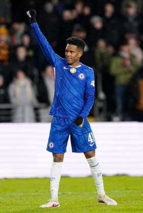 Kingston upon Hull, England, 13th February 2026. Estevao of Chelsea celebrates scoring the third goal during the Hull City vs Chelsea FA Cup fourth round match at the MKM Stadium, Kingston upon Hull. Picture credit should read: Andrew Yates Sportimage EDITORIAL USE ONLY. No use with unauthorised audio, video, data, fixture lists, club league logos or live services. Online in-match use limited to 120 images, no video emulation. No use in betting, games or single club league player publications. SPI_039_AY_Hull_Chelsea SPI-4532-0039