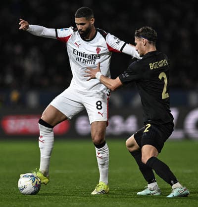 Mp Pisa 13 02 2026 - campionato di calcio serie A Pisa-Milan foto Matteo Papini Image nella foto: Ruben Loftus Cheek-Rosen Bozhinov 