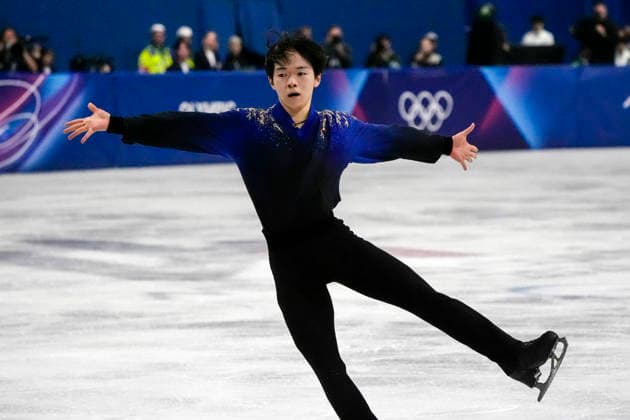Yuma Kagiyama of Japan performs his routine during the Men s Single Figure skating, Eiskunstlauf Final at the Milano Figure Skating Arena in Milan, Italy on Friday, February 13, 2026..Kagiyama scored a 280.06.  OLY20260213454 RICHARDxELLIS