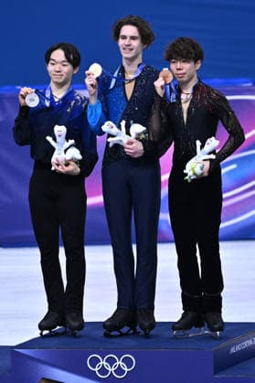 Rg Milano 13 02 2026 - Olimpiadi Milano Cortina 2026 Figure Men Skating foto Image nella foto: Mikhail Shaidorov-Yuma Kagiyama-Shun Sato 