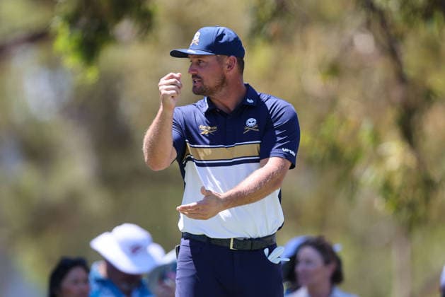LIV GOLF ADELAIDE, Bryson DeChambeau of the Crushers GC during Round 3 of the LIV Golf Adelaide at The Grange Golf Club in Adelaide, Saturday, February 14, 2026. ( NO ARCHIVING, EDITORIAL USE ONLY ADELAIDE SA AUSTRALIA  Copyright: xMATTxTURNERx 20260214199329389620