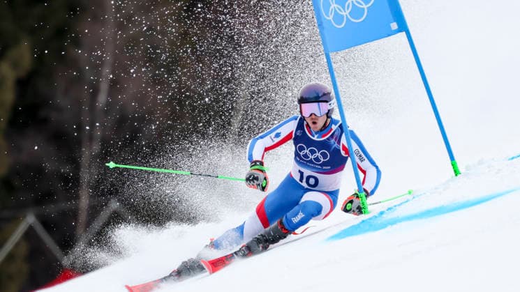 OLYMPICS - Winter Olympic Games, Olympische Spiele, Olympia, OS Milano Cortina 2026 BORMIO,ITALY,14.FEB.26 - OLYMPICS, ALPINE SKIING - Winter Olympic Games Milano Cortina 2026, giant slalom, men. Image shows Leo Anguenot (FRA).  GEPAxpictures xHaraldxSteiner