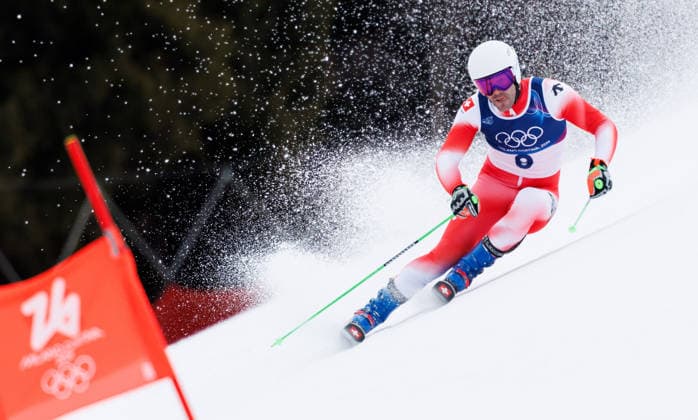 OLYMPICS - Winter Olympic Games, Olympische Spiele, Olympia, OS Milano Cortina 2026 BORMIO,ITALY,14.FEB.26 - OLYMPICS, ALPINE SKIING - Winter Olympic Games Milano Cortina 2026, giant slalom, men. Image shows Thomas Tumler (SUI).  GEPAxpictures xHaraldxSteiner