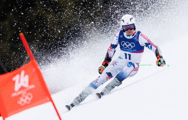 OLYMPICS - Winter Olympic Games, Olympische Spiele, Olympia, OS Milano Cortina 2026 BORMIO,ITALY,14.FEB.26 - OLYMPICS, ALPINE SKIING - Winter Olympic Games Milano Cortina 2026, giant slalom, men. Image shows Timon Haugan (NOR).  GEPAxpictures xHaraldxSteiner
