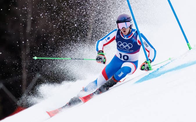 OLYMPICS - Winter Olympic Games, Olympische Spiele, Olympia, OS Milano Cortina 2026 BORMIO,ITALY,14.FEB.26 - OLYMPICS, ALPINE SKIING - Winter Olympic Games Milano Cortina 2026, giant slalom, men. Image shows Leo Anguenot (FRA).  GEPAxpictures xHaraldxSteiner