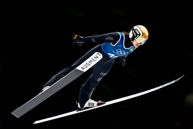 OLYMPICS - Winter Olympic Games, Olympische Spiele, Olympia, OS Milano Cortina 2026 PREDAZZO,ITALY,14.FEB.26 - OLYMPICS, Ski jumping, Skispringen, Ski, nordisch - Winter Olympic Games Milano Cortina 2026, large hill, women, training. Image shows Selina Freitag (GER).  GEPAxpictures xOliverxLerch