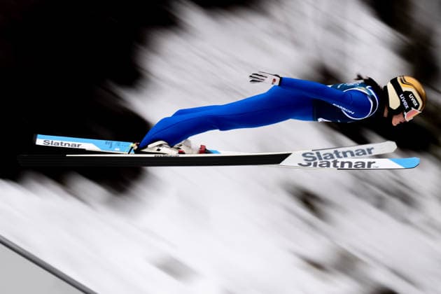 OLYMPICS - Winter Olympic Games, Olympische Spiele, Olympia, OS Milano Cortina 2026 PREDAZZO,ITALY,14.FEB.26 - OLYMPICS, Ski jumping, Skispringen, Ski, nordisch - Winter Olympic Games Milano Cortina 2026, large hill, women, training. Image shows Abigail Strate (CAN).  GEPAxpictures xOliverxLerch