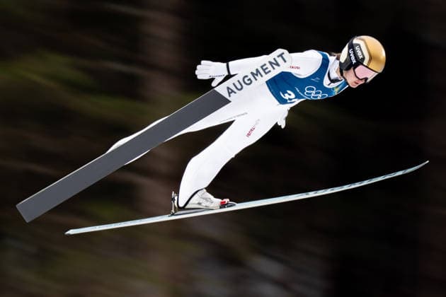 OLYMPICS - Winter Olympic Games, Olympische Spiele, Olympia, OS Milano Cortina 2026 PREDAZZO,ITALY,14.FEB.26 - OLYMPICS, Ski jumping, Skispringen, Ski, nordisch - Winter Olympic Games Milano Cortina 2026, large hill, women, training. Image shows Julia Muehlbacher (AUT).  GEPAxpictures xOliverxLerch
