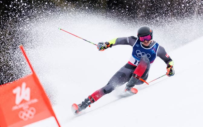 OLYMPICS - Winter Olympic Games, Olympische Spiele, Olympia, OS Milano Cortina 2026 BORMIO,ITALY,14.FEB.26 - OLYMPICS, ALPINE SKIING - Winter Olympic Games Milano Cortina 2026, giant slalom, men. Image shows Patrick Feurstein (AUT).  GEPAxpictures xHaraldxSteiner