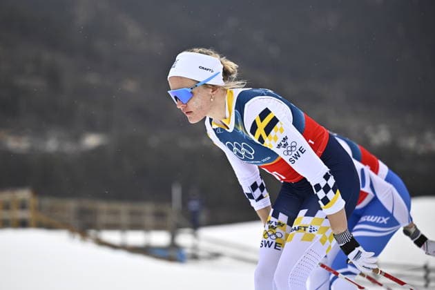 VAL DI FIEMME, ITALY 20260214 Sweden s Linn Svahn in the lead during the women s 4 x 7.5 km relay during the Winter Olympics at the Tesero cross-country skiing stadium in Val di Fiemme, Italy. *** The image is included in the SPORTS PACKAGE. For others PAYMENT IMAGE *** VAL DI FIEMME ITALY x10430x *** VAL DI FIEMME, ITALY 20260214 Sweden s Linn Svahn in the lead during the women s 4 x 7 5 km relay during the Winter Olympics at the Tesero cross country skiing stadium in Val di Fiemme, Italy The image is included in the SPORTS PACKAGE For others PAYMENT IMAGE VAL DI FIEMME ITALY x10430x  Copyright: xChristinexOlsson TTx OS 2026 SKIDOR STAFETT DAM