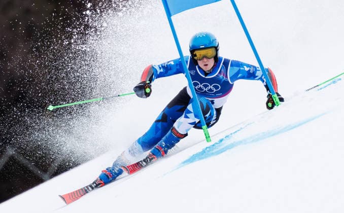 OLYMPICS - Winter Olympic Games, Olympische Spiele, Olympia, OS Milano Cortina 2026 BORMIO,ITALY,14.FEB.26 - OLYMPICS, ALPINE SKIING - Winter Olympic Games Milano Cortina 2026, giant slalom, men. Image shows Tormis Laine (EST).  GEPAxpictures xHaraldxSteiner