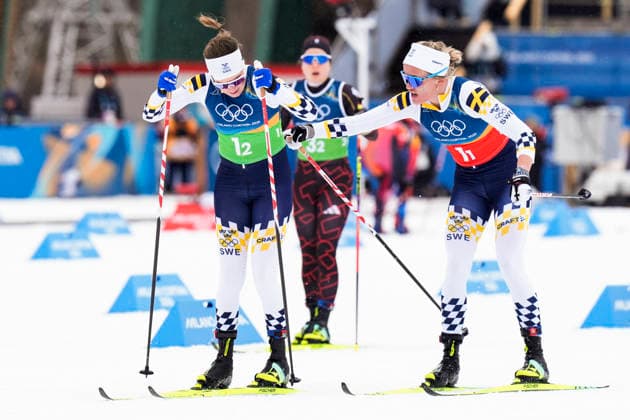 Winter Olympics in Milan Cortina 2026 Val di Fiemme, Italy 20260214. Ebba Andersson from Sweden and Linn Svahn from Sweden during the women s 4 x 7.5 km relay cross-country skiing at Lago di Tesero during the Winter Olympics in Milano Cortina 2026. Photo: Terje Pedersen NTB Val di Fiemme Italy EDITORIAL USE ONLY. RESTRICTED USE FOR BETTING COMPANIES Ref:_SPOrL66FD3F0Cs.jpg *** Winter Olympics in Milan Cortina 2026 Val di Fiemme, Italy 20260214 Ebba Andersson from Sweden and Linn Svahn from Sweden during the women s 4 x 7 5 km relay cross country skiing at Lago di Tesero during the Winter Olympics in Milano Cortina 2026 Photo Terje Pedersen NTB Val di Fiemme Italy EDITORIAL USE ONLY RESTRICTED USE FOR BETTING COMPANIES  Copyright: xTerjexPedersenx xNTBx