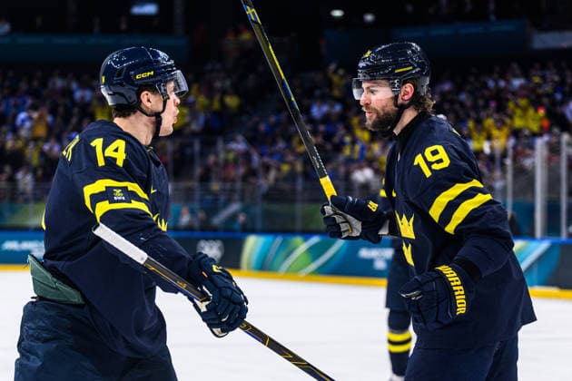 260214 Joel Eriksson Ek and Adrian Kempe of Sweden celebrate 1-0 in the men s Ice hockey, Eishockey game between Sweden and Slovakia during day 8 of the 2026 Winter Olympics on February 14, 2026 in Milan. Photo: Emma Wallskog BILDBYRAN kod EW CS0879 ishockey ice hockey Olympic Games, Olympische Spiele, Olympia, OS olympics winter olympics os ol olympiska spel vinter-os olympiske leker milano cortina 2026 milan cortina 2026 milano cortina 2026 olympic games milano cortina 2026 winter olympic games milano cortina-os milano cortina-ol vinter-ol 8 bbeng sverige sweden slovakien slovakia jubel *** 260214 Joel Eriksson Ek and Adrian Kempe of Sweden celebrate 1 0 in the men s ice hockey game between Sweden and Slovakia during day 8 of the 2026 Winter Olympics on February 14, 2026 in Milan Photo Emma Wallskog BILDBYRAN kod EW CS0879 ishockey ice hockey olympic games olympics winter olympics os ol olympiska spel vinter os olympiske leker milano cortina 2026 milan cortina 2026 milano cortina 2026 olympic games milano cortina 2026 winter olympic games milano cortina os milano cortina ol vinter ol 8 bbeng sverige sweden slovakien slovakia jubel  Copyright: EMMAxWALLSKOG BB260214EW019