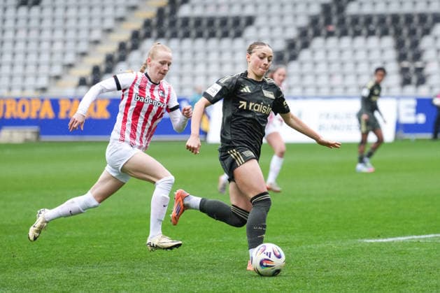 Google Pixel Frauen-Bundesliga: SC Freiburg vs. 1. FC Union Berlin, 14.02.2026 Zweikampf zwischen Lia Kamber (1. FC Union Berlin, 41) und Meret Felde (SC Freiburg, 4) Google Pixel Frauen-Bundesliga: SC Freiburg vs. 1. FC Union Berlin, Dreisamstadion, 14.02.2026 DFB DFL REGULATIONS PROHIBIT ANY USE OF PHOTOGRAPHS AS IMAGE SEQUENCES AND OR QUASI-VIDEO. Copyright: xBEAUTIFULxSPORTS Boscox