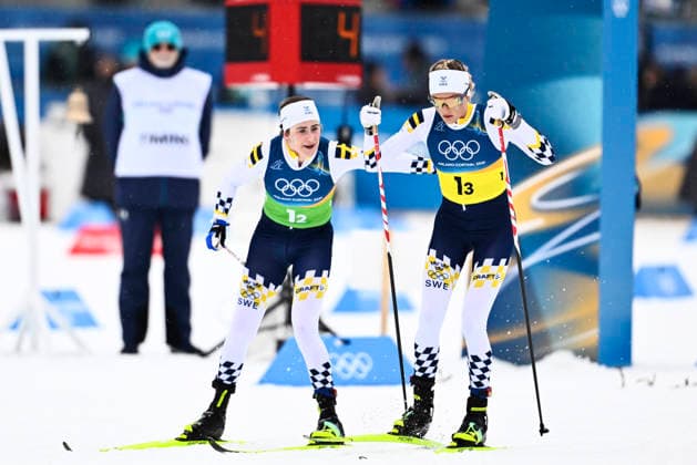 VAL DI FIEMME, ITALY 20260214 Sweden s Ebba Andersson and Linn Svahn take turns in the women s 4 x 7.5 km relay during the Winter Olympics at the Tesero cross-country skiing stadium in Val di Fiemme, Italy. *** The image is included in the SPORTS PACKAGE. For others PAYMENT IMAGE *** VAL DI FIEMME ITALY x10430x *** VAL DI FIEMME, ITALY 20260214 Sweden s Ebba Andersson and Linn Svahn take turns in the women s 4 x 7 5 km relay during the Winter Olympics at the Tesero cross country skiing stadium in Val di Fiemme, Italy The image is included in the SPORTS PACKAGE For others PAYMENT IMAGE VAL DI FIEMME ITALY x10430x  Copyright: xChristinexOlsson TTx OS 2026 SKIDOR STAFETT DAM
