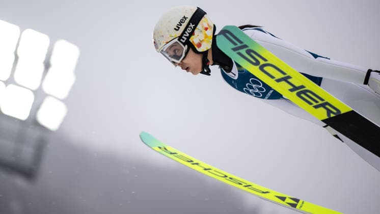 OLYMPICS - Winter Olympic Games, Olympische Spiele, Olympia, OS Milano Cortina 2026 PREDAZZO,ITALY,14.FEB.26 - OLYMPICS, Ski jumping, Skispringen, Ski, nordisch - Winter Olympic Games Milano Cortina 2026, large hill, women, training. Image shows Nozomi Maruyama (JPN).  GEPAxpictures xOliverxLerch