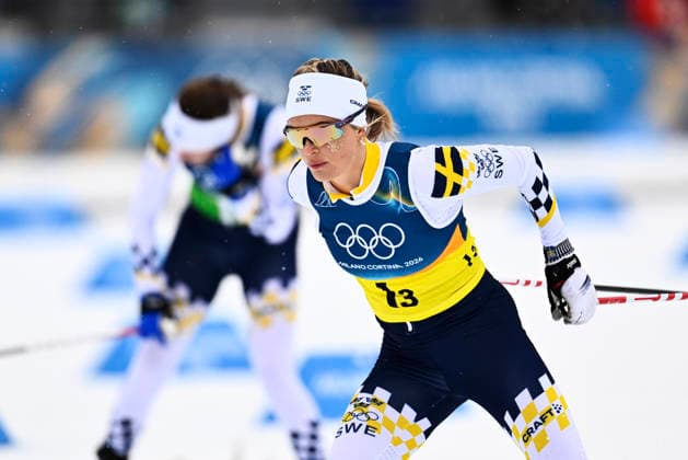 VAL DI FIEMME, ITALY 20260214 Sweden s Ebba Andersson and Linn Svahn take turns in the women s 4 x 7.5 km relay during the Winter Olympics at the Tesero cross-country skiing stadium in Val di Fiemme, Italy. *** The image is included in the SPORTS PACKAGE. For others PAYMENT IMAGE *** VAL DI FIEMME ITALY x10430x *** VAL DI FIEMME, ITALY 20260214 Sweden s Ebba Andersson and Linn Svahn take turns in the women s 4 x 7 5 km relay during the Winter Olympics at the Tesero cross country skiing stadium in Val di Fiemme, Italy The image is included in the SPORTS PACKAGE For others PAYMENT IMAGE VAL DI FIEMME ITALY x10430x  Copyright: xChristinexOlsson TTx OS 2026 SKIDOR STAFETT DAM