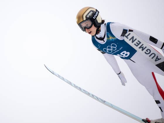 OLYMPICS - Winter Olympic Games, Olympische Spiele, Olympia, OS Milano Cortina 2026 PREDAZZO,ITALY,14.FEB.26 - OLYMPICS, Ski jumping, Skispringen, Ski, nordisch - Winter Olympic Games Milano Cortina 2026, large hill, women, training. Image shows Lisa Eder (AUT).  GEPAxpictures xOliverxLerch