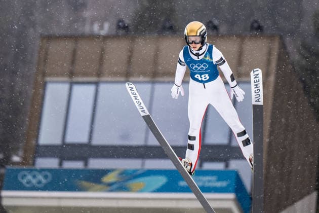 OLYMPICS - Winter Olympic Games, Olympische Spiele, Olympia, OS Milano Cortina 2026 PREDAZZO,ITALY,14.FEB.26 - OLYMPICS, Ski jumping, Skispringen, Ski, nordisch - Winter Olympic Games Milano Cortina 2026, large hill, women, training. Image shows Lisa Eder (AUT).  GEPAxpictures xOliverxLerch