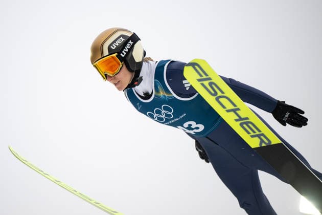 OLYMPICS - Winter Olympic Games, Olympische Spiele, Olympia, OS Milano Cortina 2026 PREDAZZO,ITALY,14.FEB.26 - OLYMPICS, Ski jumping, Skispringen, Ski, nordisch - Winter Olympic Games Milano Cortina 2026, large hill, women, training. Image shows Katharina Schmid (GER).  GEPAxpictures xOliverxLerch