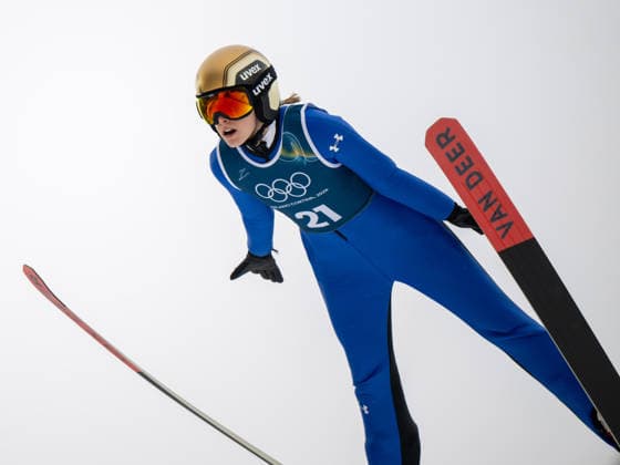 OLYMPICS - Winter Olympic Games, Olympische Spiele, Olympia, OS Milano Cortina 2026 PREDAZZO,ITALY,14.FEB.26 - OLYMPICS, Ski jumping, Skispringen, Ski, nordisch - Winter Olympic Games Milano Cortina 2026, large hill, women, training. Image shows Maja Kovacic (SLO).  GEPAxpictures xOliverxLerch